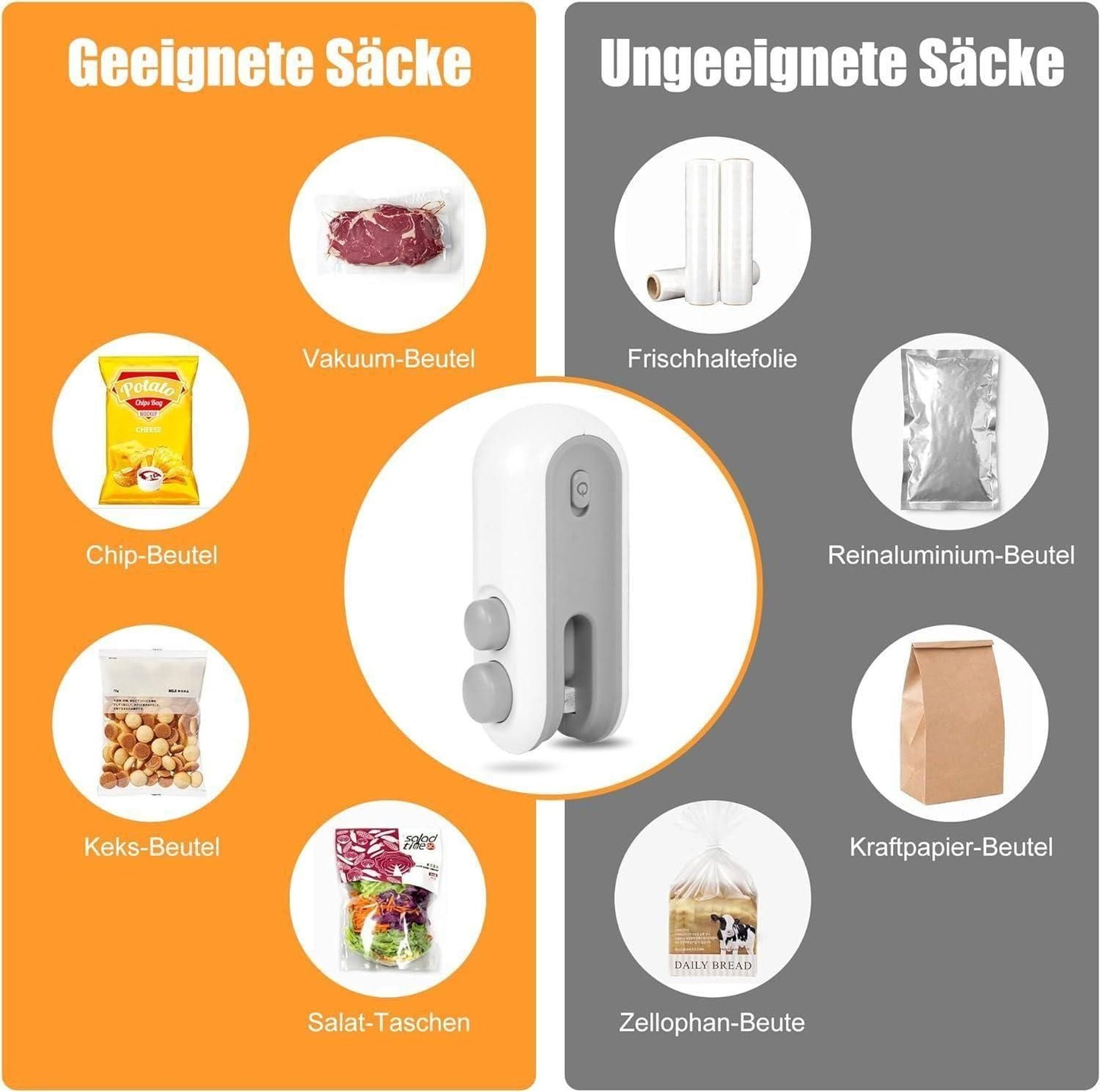 Portable Mini Sealing Machine 2 in 1 USB Rechargeable Magnetic Bag Sealer Heat Seal with Cutter c5cc46-5e