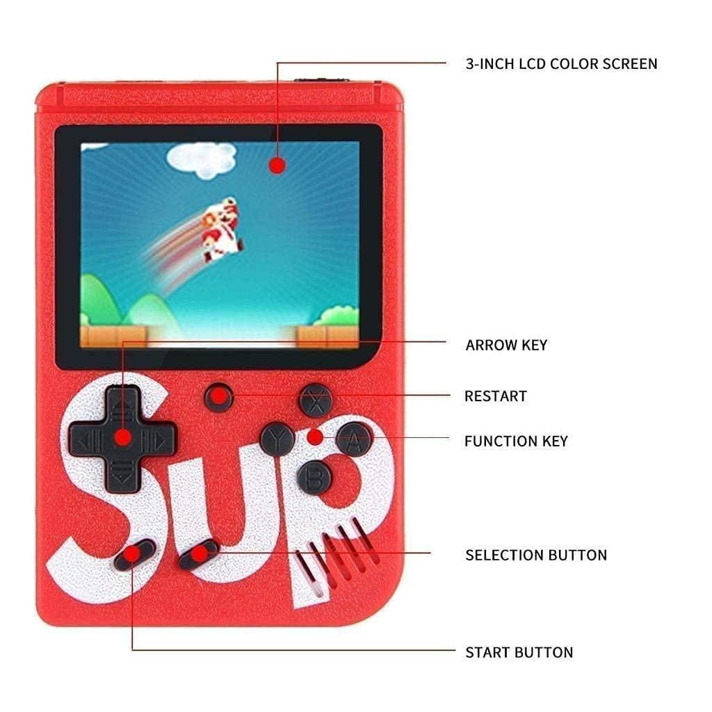400 in 1 Sup Video Games Portable, Led Screen and USB Rechargeable, Handheld Console, Classic Retro Game Box Toy for Kids Boys & Girls (Multi Color ,1 pcs) c5cc46-5e