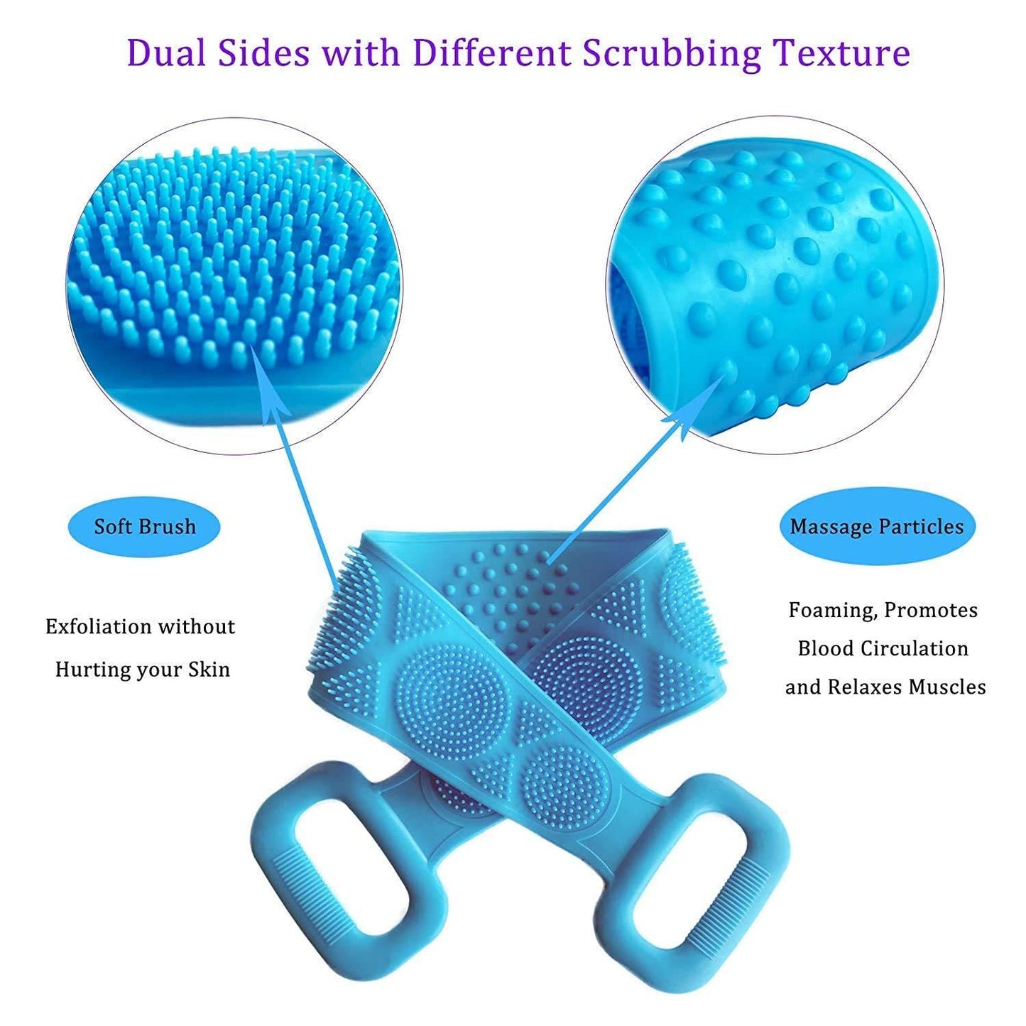 Back Scrubber- Silicone Body Double Side Bathing Back Scrubber c5cc46-5e