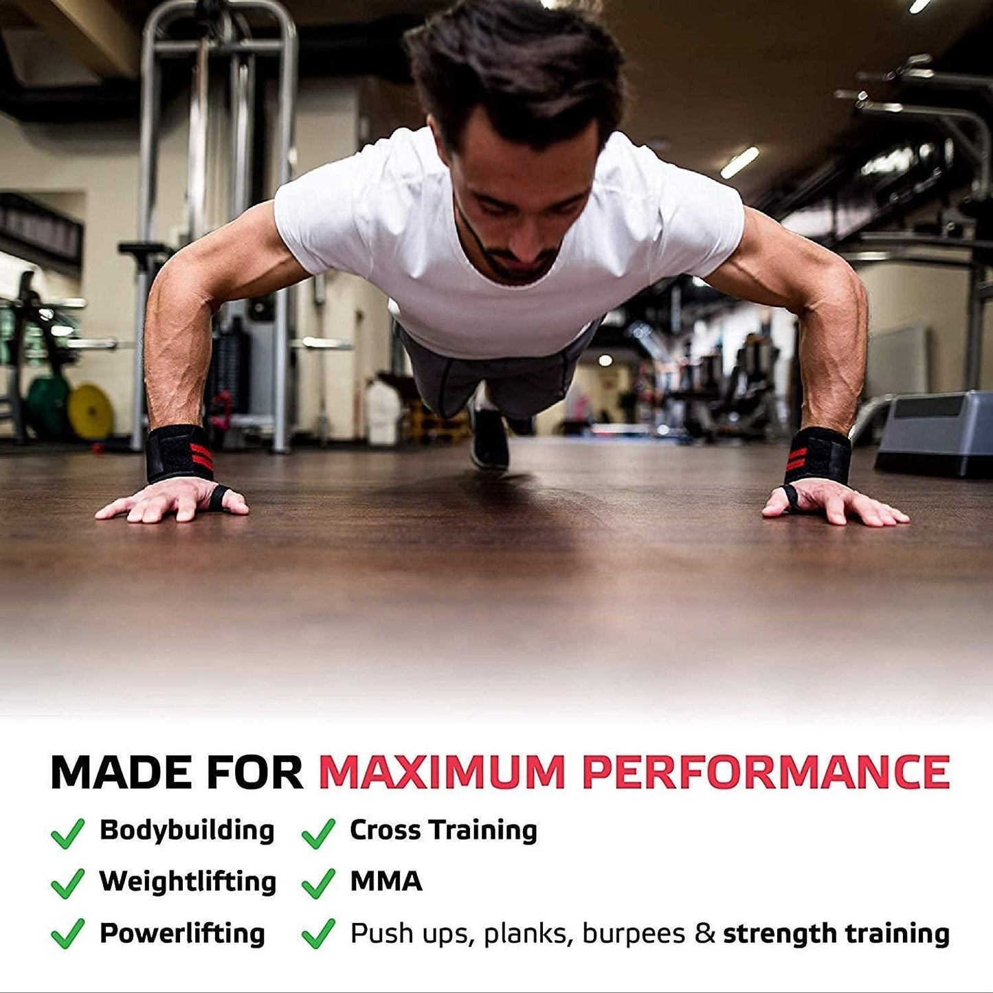 Wrist Band Straps With Thumb Loop For Gym (Pack of 1) c5cc46-5e