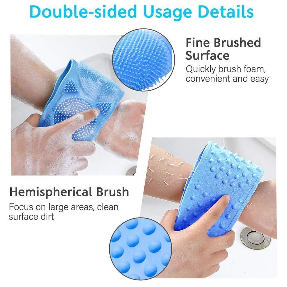 Back Scrubber- Silicone Body Double Side Bathing Back Scrubber c5cc46-5e