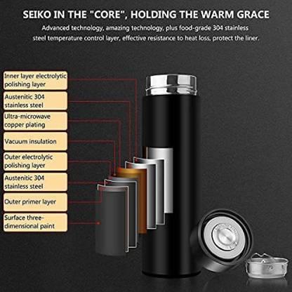 Stainless Steel Temperature Water Bottle Thermos, Double Wall Vacuum Intelligent Cup with LCD Smart Display (500 ML) c5cc46-5e