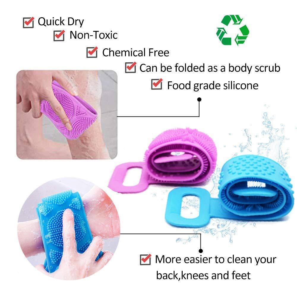 Back Scrubber- Silicone Body Double Side Bathing Back Scrubber c5cc46-5e