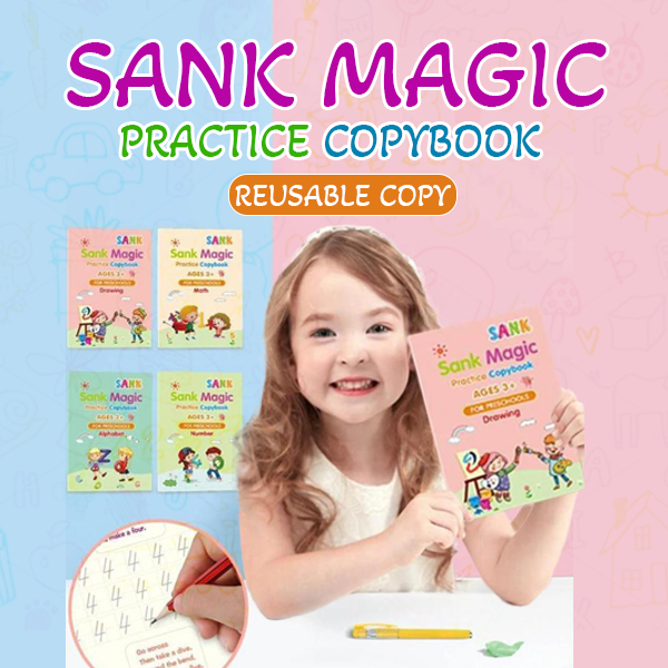 Sank Magic Practice Copybook (4 BOOKS,1 PEN,1 GRIP,10 REFILL) c5cc46-5e