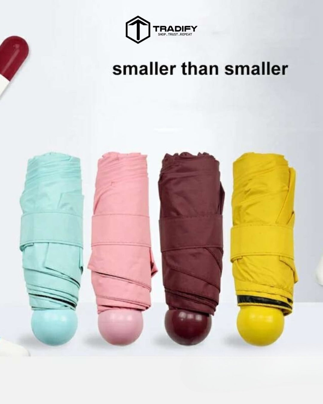 TRADIFY Windproof Double Layer Umbrella with Bottle Cover Umbrella for UV Protection & Rain, Bottle Shape Mini Compact Foldable Umbrella with Plastic Case (Multicolor) Tradify