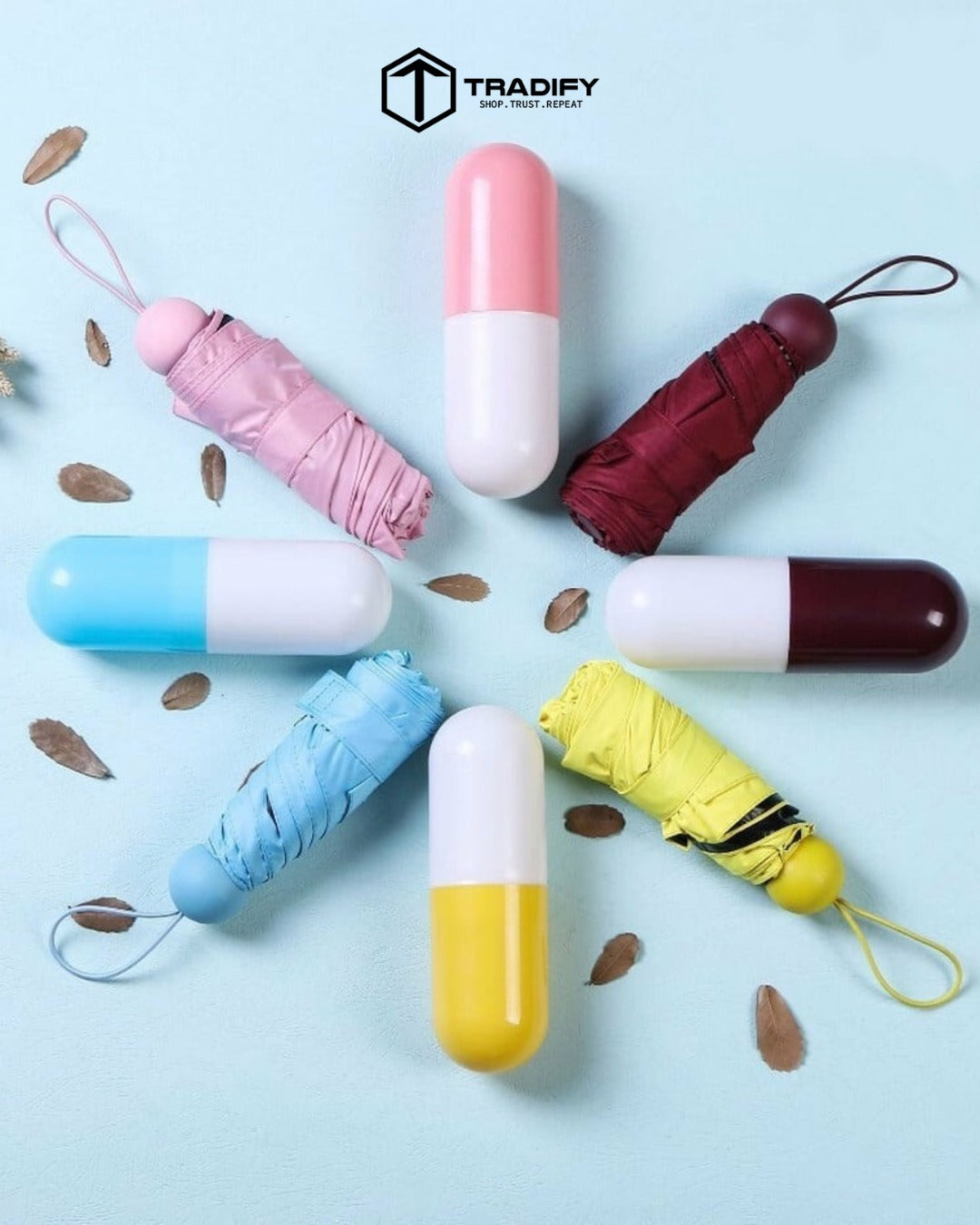 TRADIFY Windproof Double Layer Umbrella with Bottle Cover Umbrella for UV Protection & Rain, Bottle Shape Mini Compact Foldable Umbrella with Plastic Case (Multicolor) Tradify