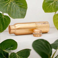 Copper Charge 1000ml Water Bottle 100% Pure Copper Water Bottle Leak Proof & Rust Proof for Home, School & Office (1000 ml) (Half Hammered)